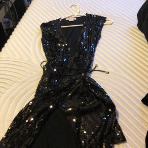 Black wrap dress sequence